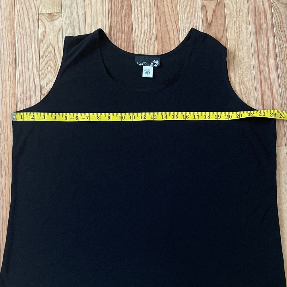 CSC Studio Sleeveless Top Womens 2X Black Minimalist Wardrobe Essential Travel - Picture 3 of 7